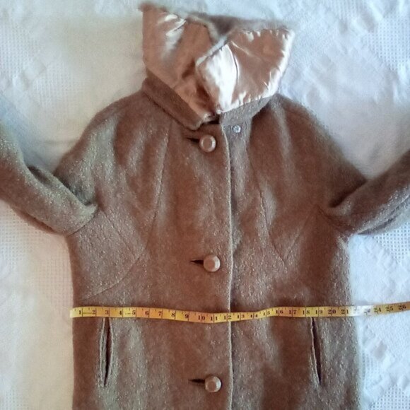 Vintage Bouclé  Women's Coat Genuine Fur Mink? Ring Collar  Sz Small - Picture 12 of 12